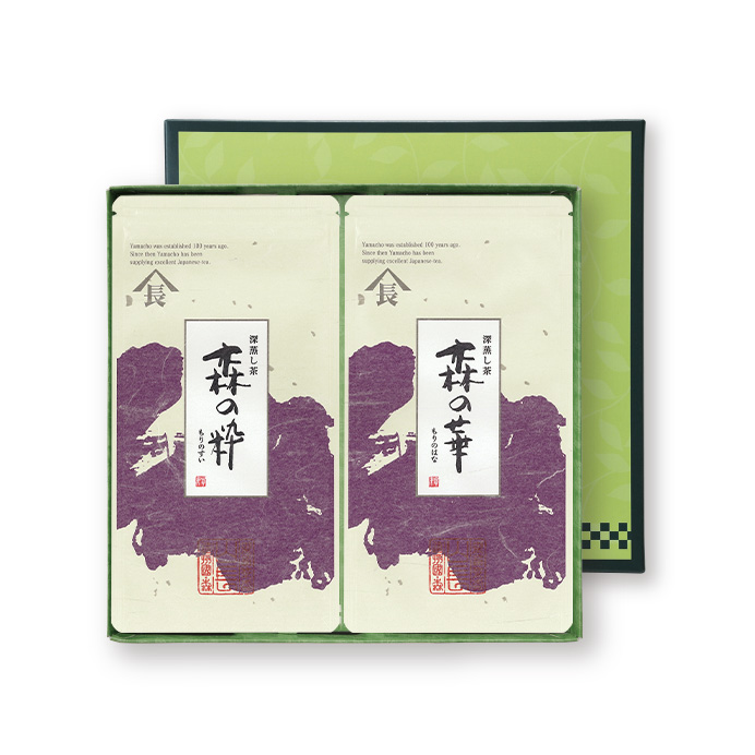 深蒸し茶2枚箱入 森の粋・森の華