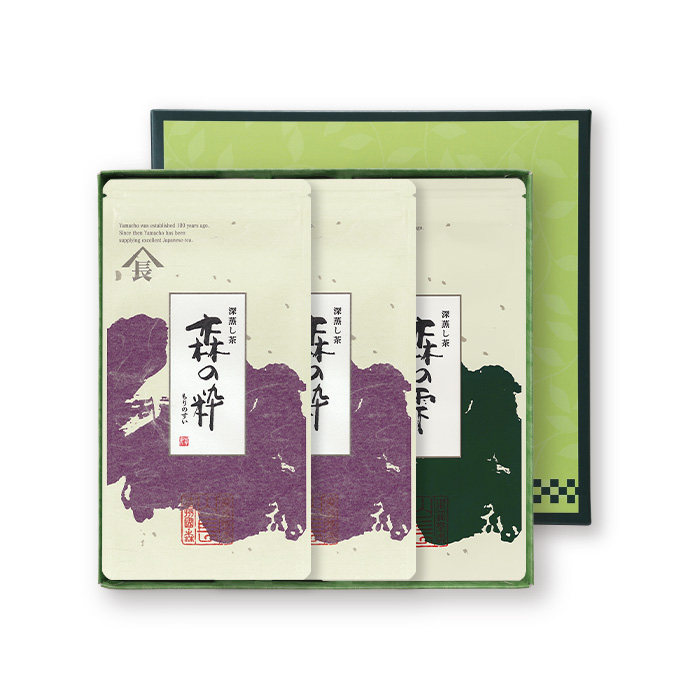 深蒸し茶3枚箱入 森の粋2枚・森の雫1枚
