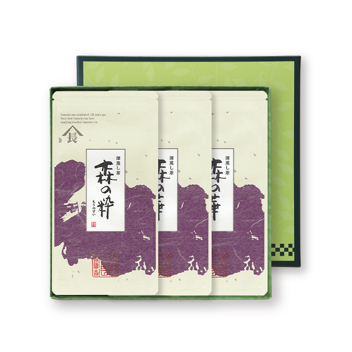 深蒸し茶3枚箱入 森の粋1枚・森の華2枚