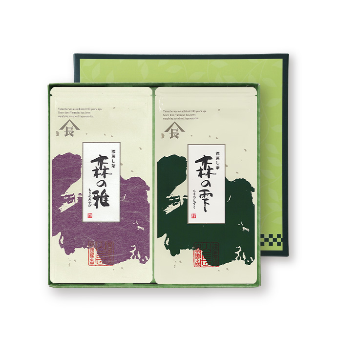 深蒸し茶2枚箱入　森の雅・森の雫