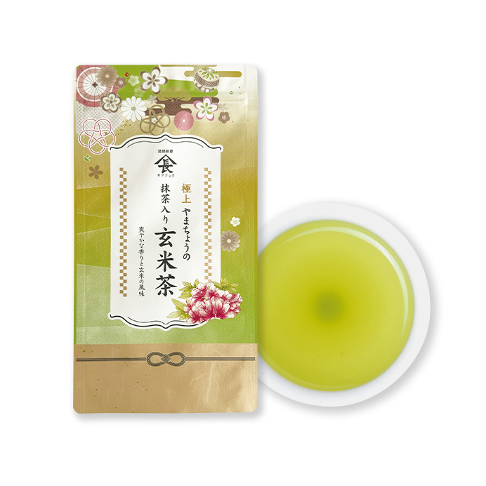 国産もち米を使った　極上抹茶入り玄米茶