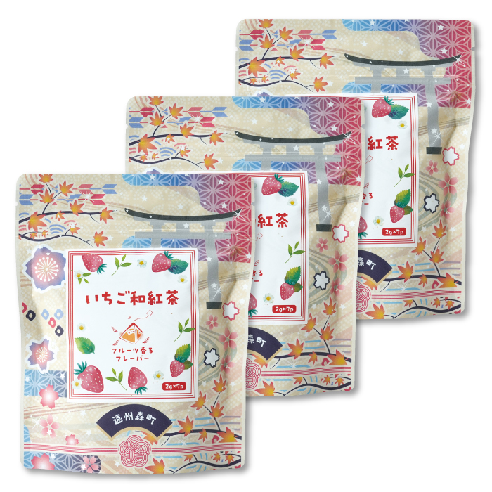 いちご和紅茶　紐付きティーバッグ