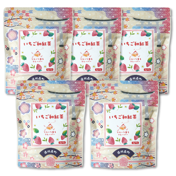 いちご和紅茶　紐付きティーバッグ