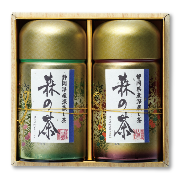 深蒸し茶2缶箱入　森の茶